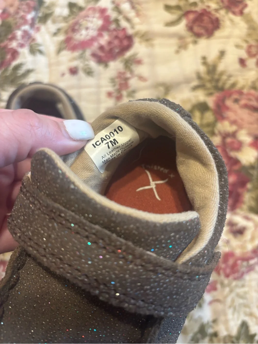 Toddler Girl Twisted X Brown Glitter Hook-and-Loop Casual Shoes